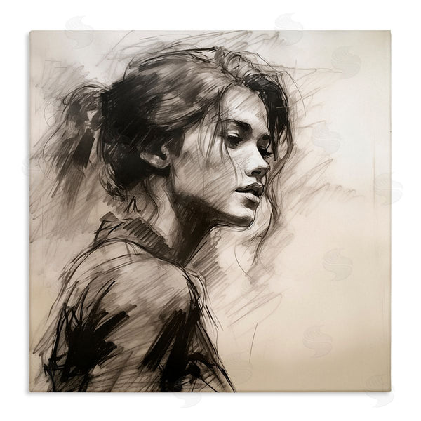 stupell industries Heidi Kuntz | Traditional Sketch Portrait of Woman