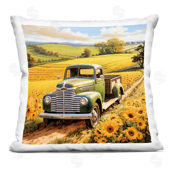 stupell industries Heidi Kuntz | Truck Through Sunflower Field Printed Throw Pillow