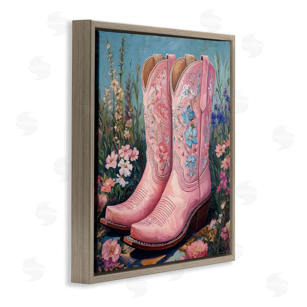 Stupell Industries Heidi Kuntz | Wildflower Pink Cowgirl Boots