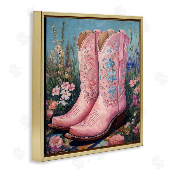 Stupell Industries Heidi Kuntz | Wildflower Pink Cowgirl Boots