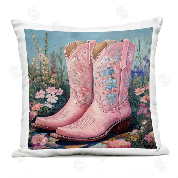 Stupell Industries Heidi Kuntz | Wildflower Pink Cowgirl Boots Printed Throw Pillow