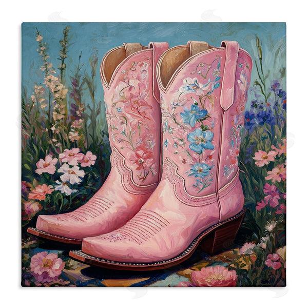 stupell industries Heidi Kuntz | Wildflower Pink Cowgirl Boots