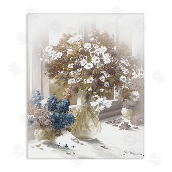stupell industries Heinz Scholnhammer | Flower Vase Vintage Sepia Painting