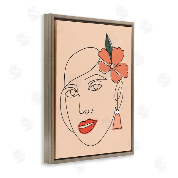 Stupell Industries Hey Bre Creative Studio | Abstract Line Doodle Woman Lipstick Flower Blossom Wall Art