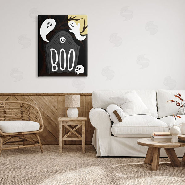 Stupell Industries Hey Bre Creative Studio | Boo Haunted Night Gravestone Wall Art