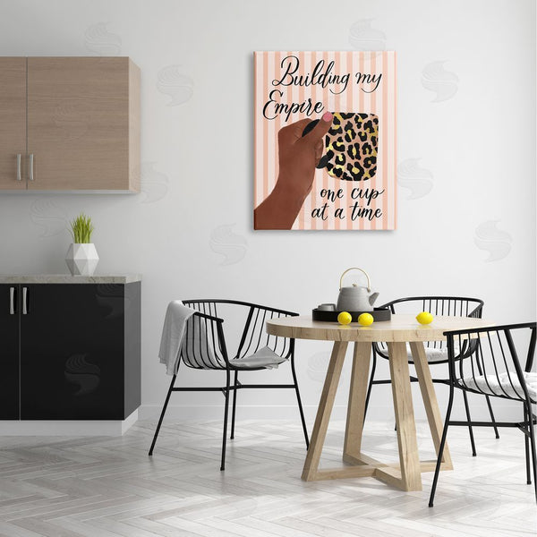 Stupell Industries Hey Bre Creative Studio | Building My Empire Leopard Coffee Mug Motivational Phrase Wall Art
