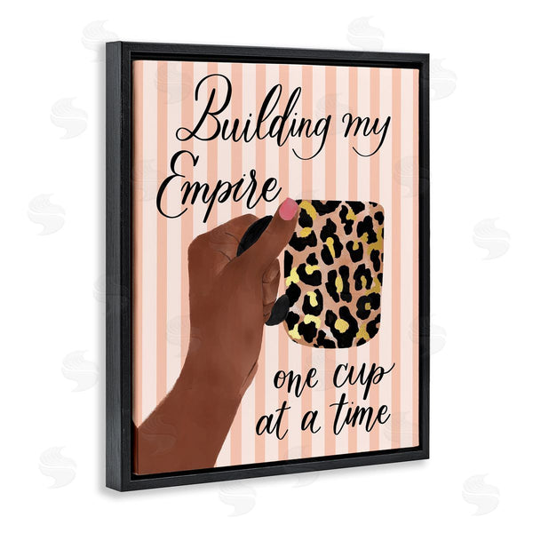 Stupell Industries Hey Bre Creative Studio | Building My Empire Leopard Coffee Mug Motivational Phrase Wall Art