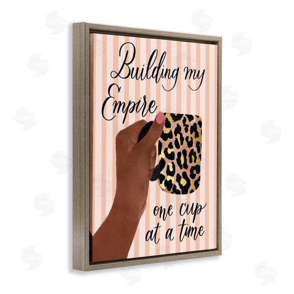 Stupell Industries Hey Bre Creative Studio | Building My Empire Leopard Coffee Mug Motivational Phrase Wall Art