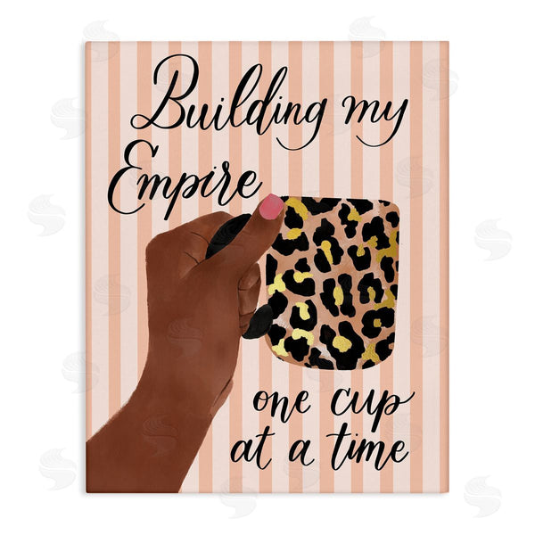 stupell industries Hey Bre Creative Studio | Building My Empire Leopard Coffee Mug Motivational Phrase Wall Art