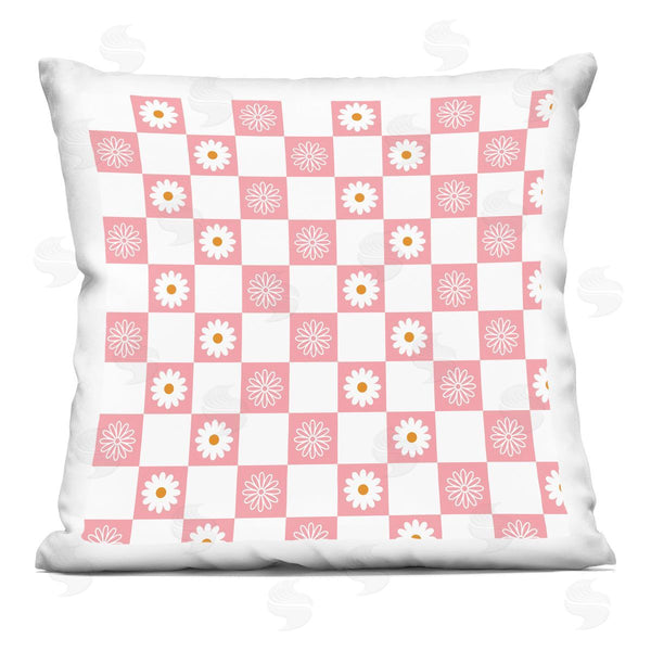 stupell industries Hey Bre Creative Studio | Checkered Flower Pattern Printed Throw Pillow