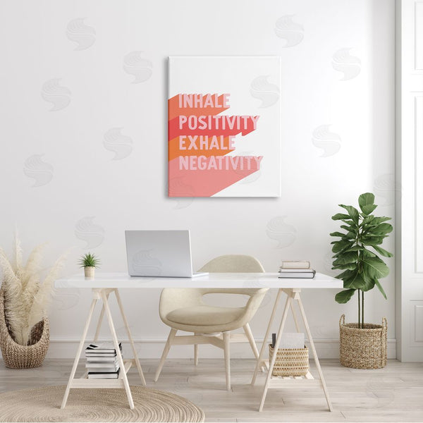 Stupell Industries Hey Bre Creative Studio | Inhale Positivity Exhale Negativity Motivational Phrase Pink Pop Wall Art