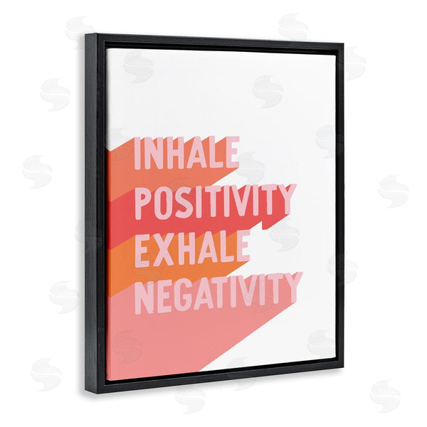 Stupell Industries Hey Bre Creative Studio | Inhale Positivity Exhale Negativity Motivational Phrase Pink Pop Wall Art