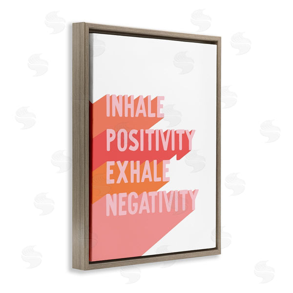 Stupell Industries Hey Bre Creative Studio | Inhale Positivity Exhale Negativity Motivational Phrase Pink Pop Wall Art