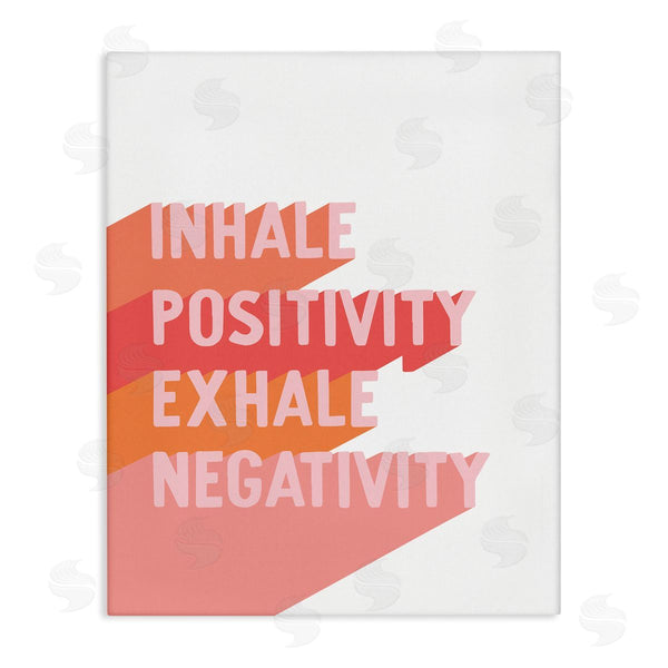stupell industries Hey Bre Creative Studio | Inhale Positivity Exhale Negativity Motivational Phrase Pink Pop Wall Art