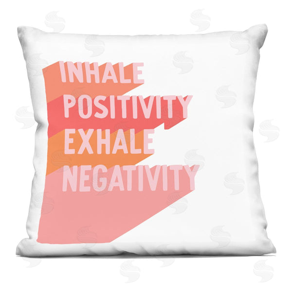 stupell industries Hey Bre Creative Studio | Inhale Positivity Exhale Negativity Printed Throw Pillow
