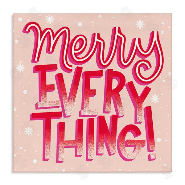stupell industries Hey Bre Creative Studio | Merry Everything Festive Winter Holiday Patterned Typography Wall Art