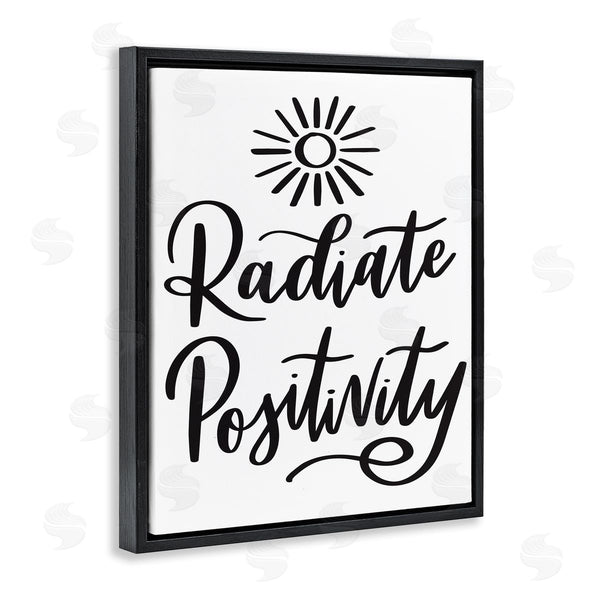 Stupell Industries Hey Bre Creative Studio | Radiate Positivity Motivational Phrase Minimal Text Sun Illustration Wall Art
