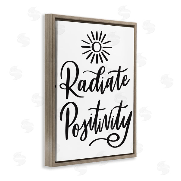 Stupell Industries Hey Bre Creative Studio | Radiate Positivity Motivational Phrase Minimal Text Sun Illustration Wall Art