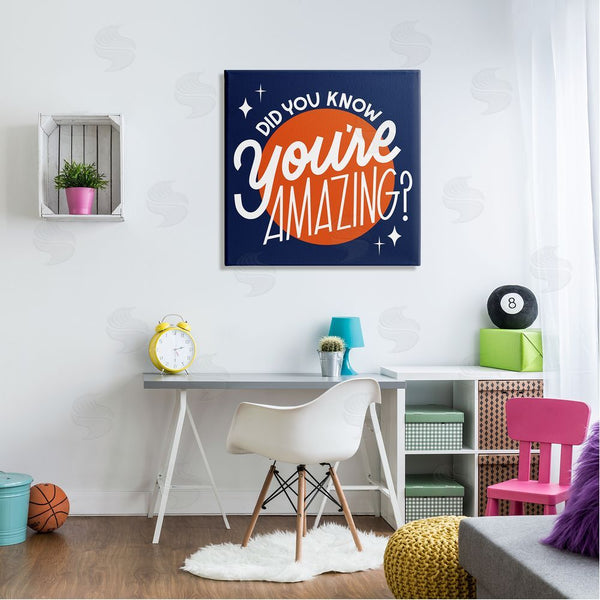 Stupell Industries Hey Bre Creative Studio | You're Amazing Blue & Orange Wall Art