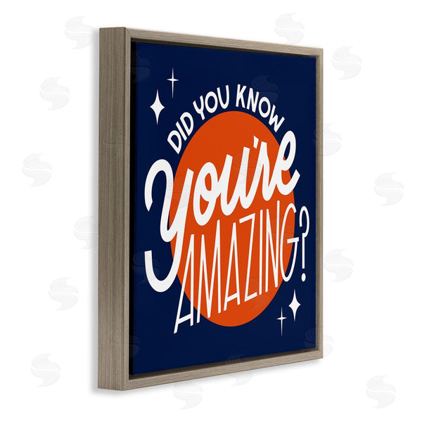 Stupell Industries Hey Bre Creative Studio | You're Amazing Blue & Orange Wall Art