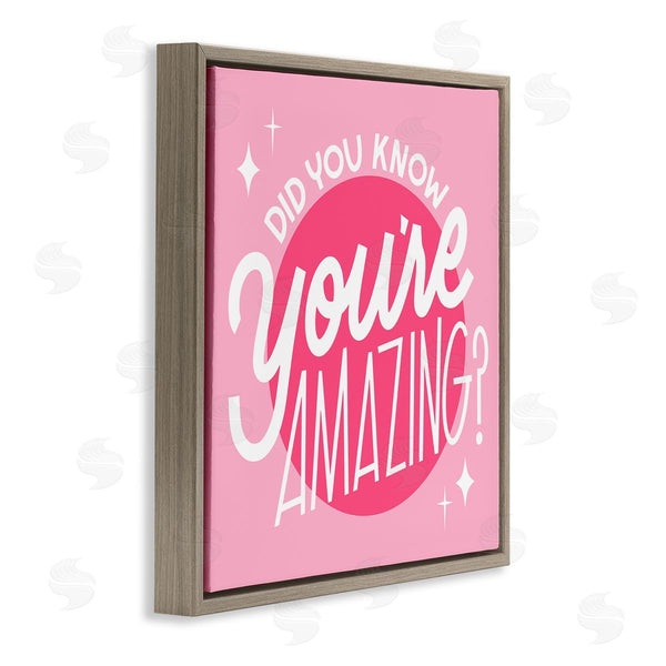 Stupell Industries Hey Bre Creative Studio | You're Amazing Bold Pink Phrase Wall Art