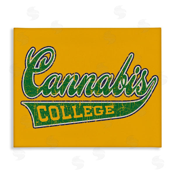 stupell industries Higher Learning/Life Is High | Cannabis College Varsity Wall Art