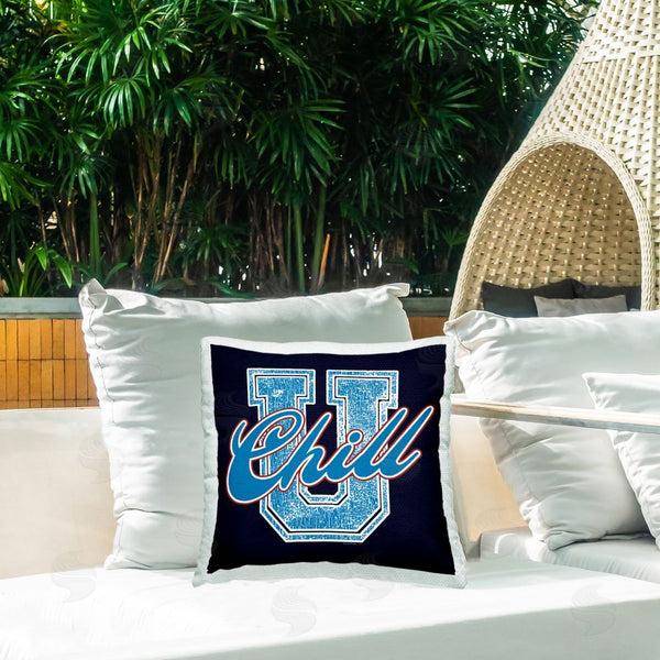Stupell Industries Higher Learning/Life Is High | Chill U Varsity Style Printed Throw Pillow