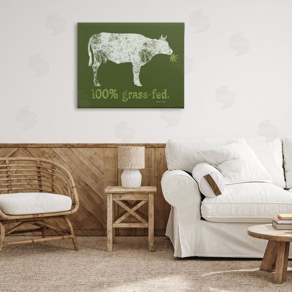 Stupell Industries Higher Learning/Life Is High | Grass Fed Cow Wall Art