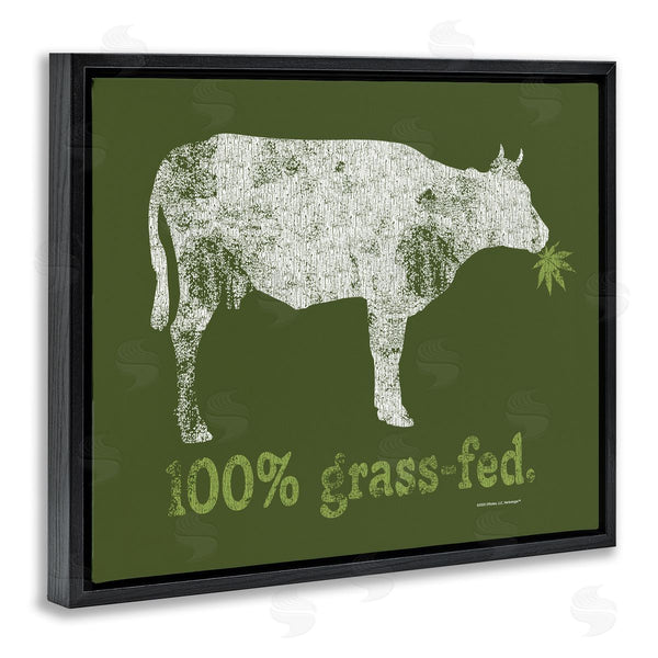 Stupell Industries Higher Learning/Life Is High | Grass Fed Cow Wall Art