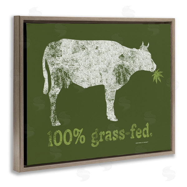Stupell Industries Higher Learning/Life Is High | Grass Fed Cow Wall Art
