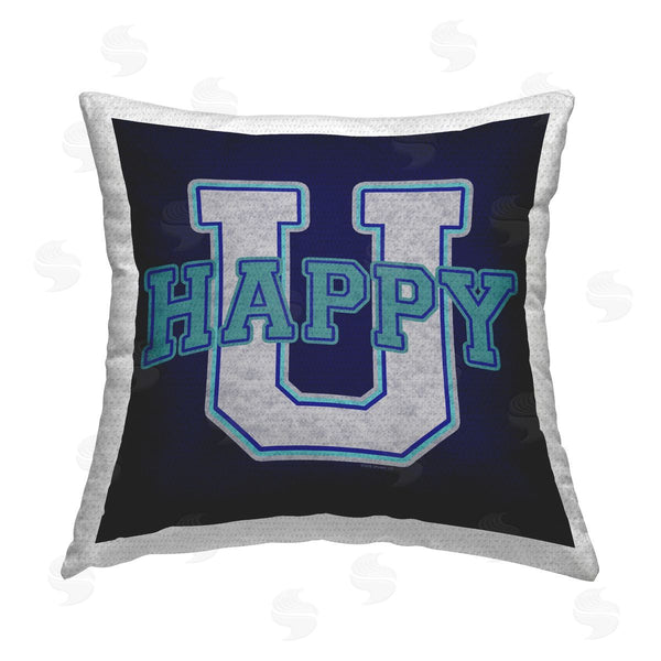 Stupell Industries Higher Learning/Life Is High | Happy U Varsity Style Printed Throw Pillow