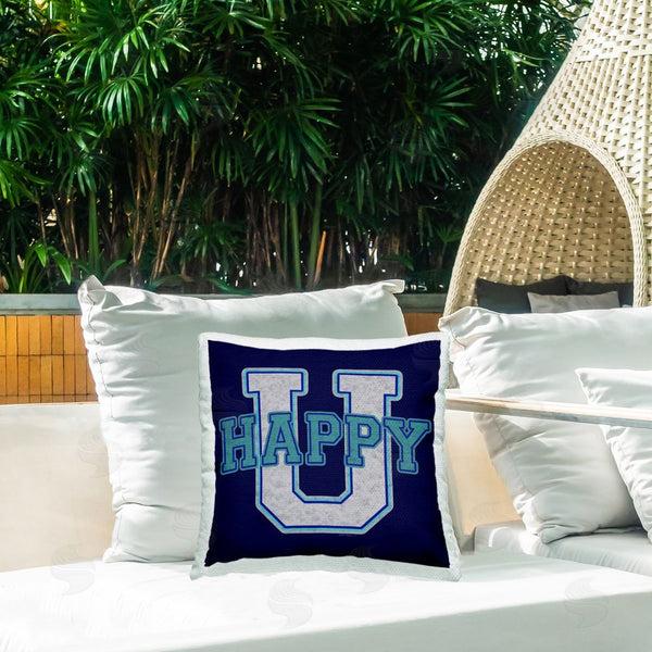 Stupell Industries Higher Learning/Life Is High | Happy U Varsity Style Printed Throw Pillow