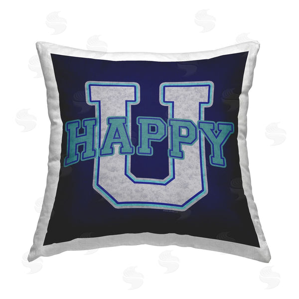 stupell industries Higher Learning/Life Is High | Happy U Varsity Style Printed Throw Pillow