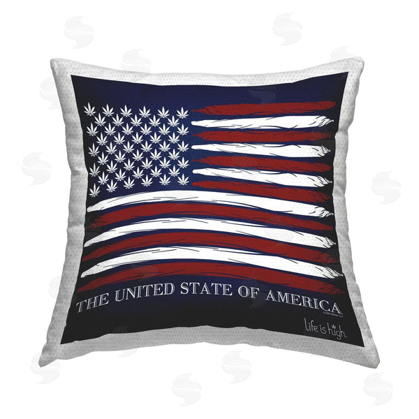 Stupell Industries Higher Learning/Life Is High | Herb America Flag Printed Throw Pillow