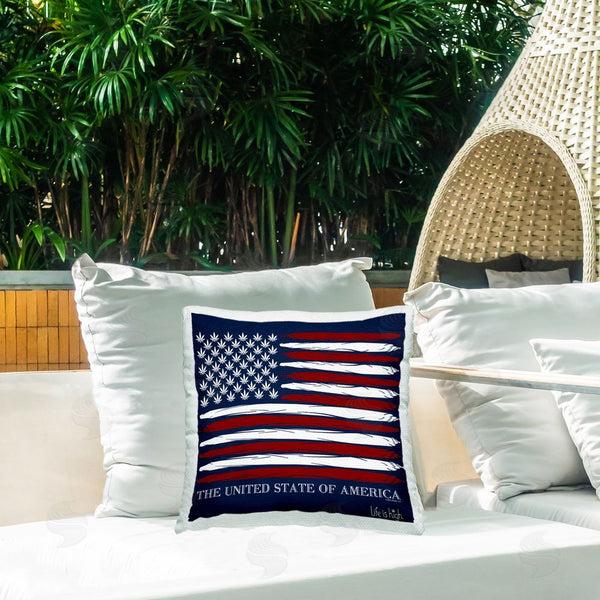 Stupell Industries Higher Learning/Life Is High | Herb America Flag Printed Throw Pillow