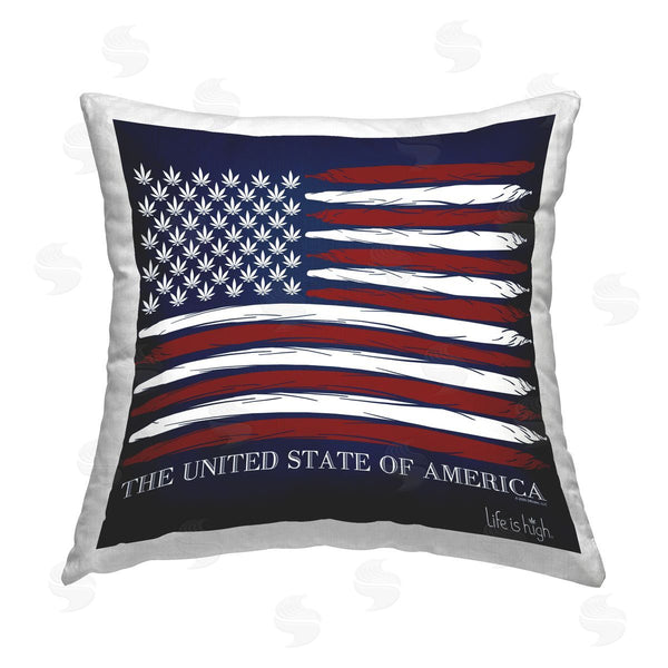 stupell industries Higher Learning/Life Is High | Herb America Flag Printed Throw Pillow