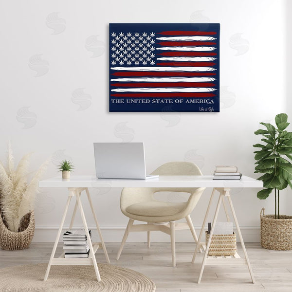 Stupell Industries Higher Learning/Life Is High | Herb America Flag Wall Art