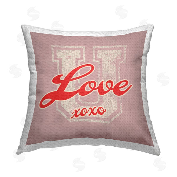 Stupell Industries Higher Learning/Life Is High | Love U XOXO Varsity Printed Throw Pillow
