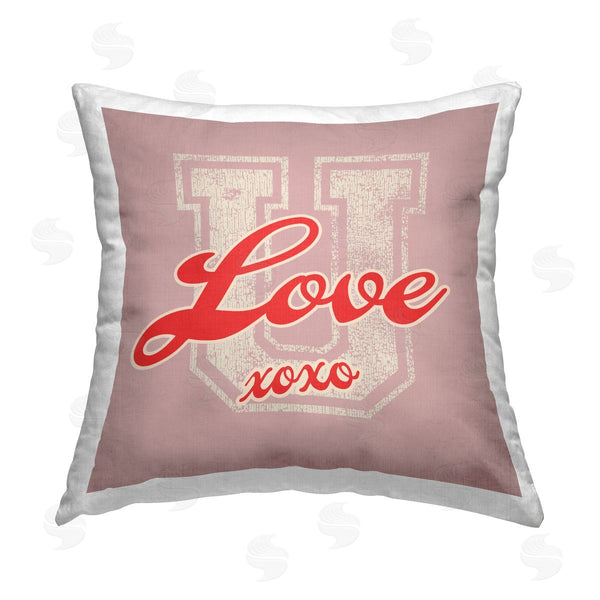 stupell industries Higher Learning/Life Is High | Love U XOXO Varsity Printed Throw Pillow
