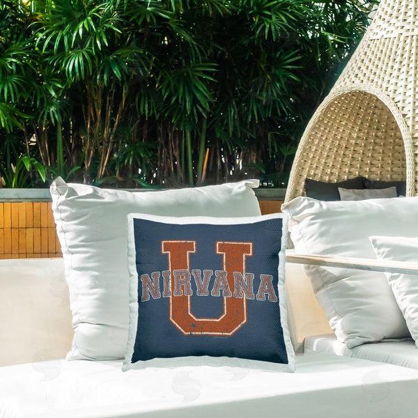 Stupell Industries Higher Learning/Life Is High | Nirvana U Varsity Style Printed Throw Pillow