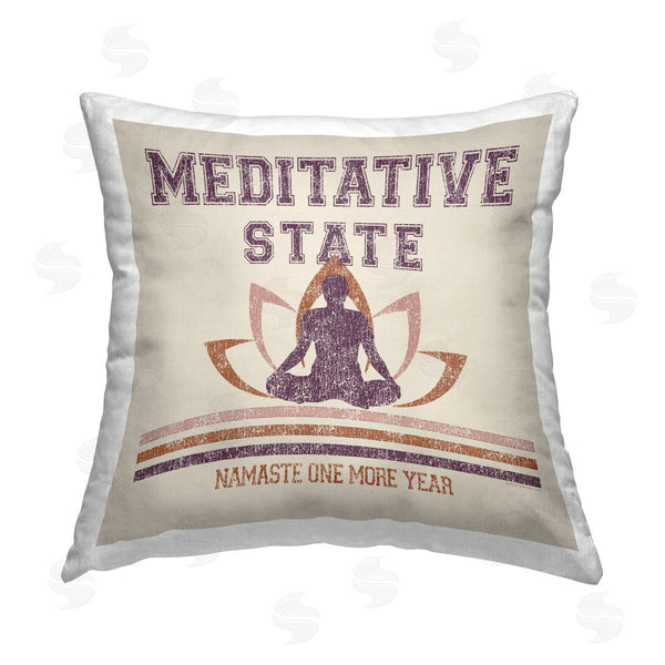 stupell industries Higher Learning/Life Is High | Vintage Meditative State Printed Throw Pillow