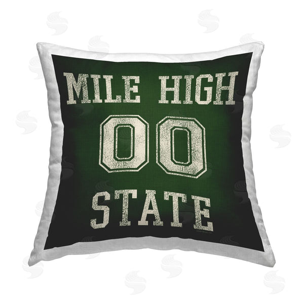stupell industries Higher Learning/Life Is High | Vintage Mile High State Printed Throw Pillow