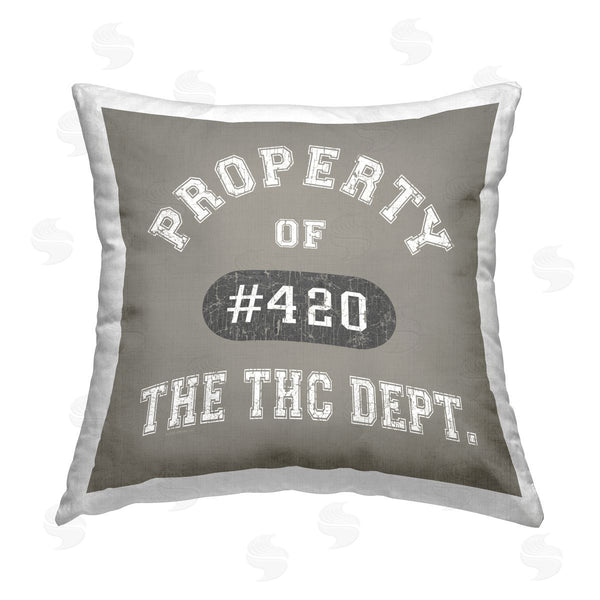 stupell industries Higher Learning/Life Is High | Vintage Property of THC Printed Throw Pillow