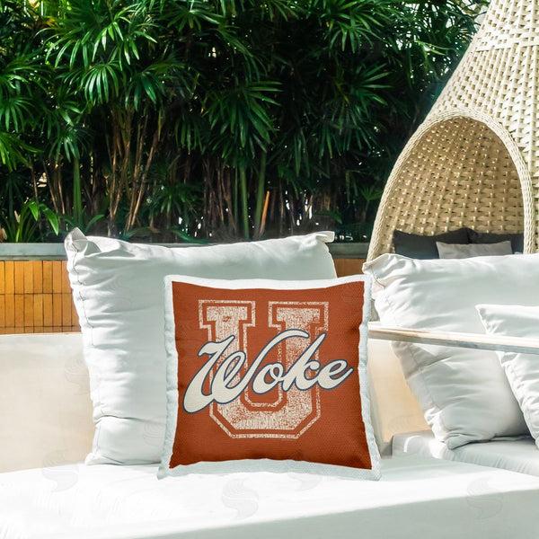 Stupell Industries Higher Learning/Life Is High | Woke U Varsity Style Printed Throw Pillow
