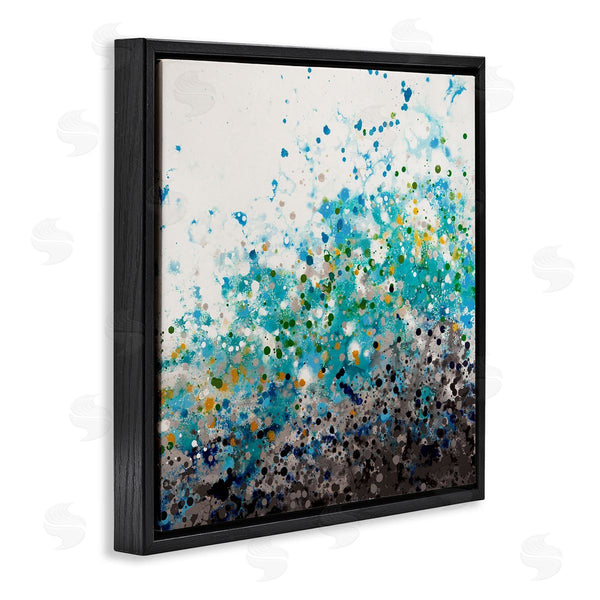 Stupell Industries Hilary Winfield | Abstract Paint Speckles Dots Bold Blues Yellows Wall Art