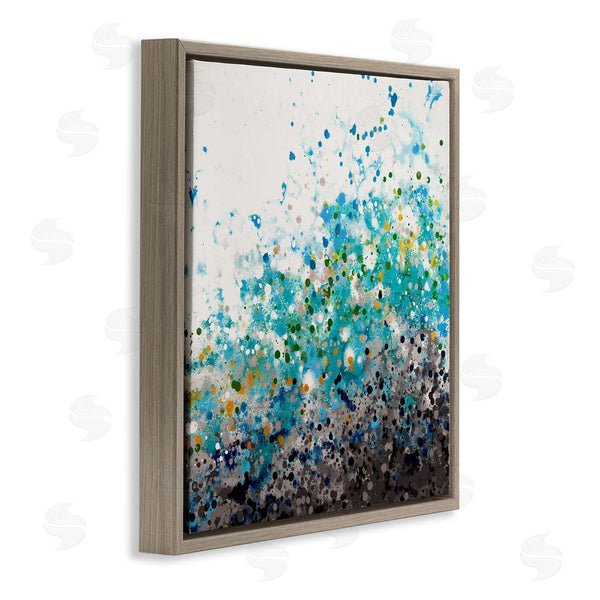 Stupell Industries Hilary Winfield | Abstract Paint Speckles Dots Bold Blues Yellows Wall Art
