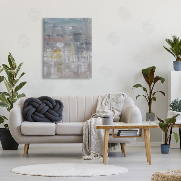 Stupell Industries Hilary Winfield | Enigmatic Paint Drip Contemporary Neutrals Yellow Accent Wall Art