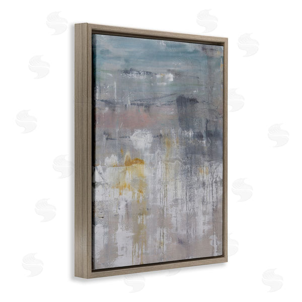Stupell Industries Hilary Winfield | Enigmatic Paint Drip Contemporary Neutrals Yellow Accent Wall Art