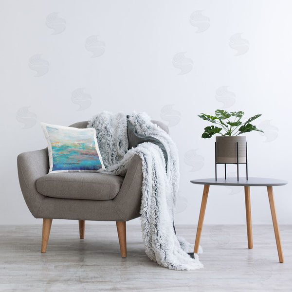 Stupell Industries Hilary Winfield | Maritime Blue Abstraction Printed Throw Pillow