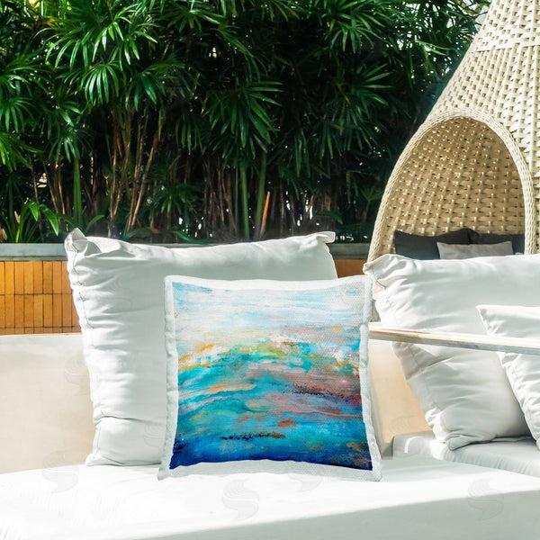 Stupell Industries Hilary Winfield | Maritime Blue Abstraction Printed Throw Pillow